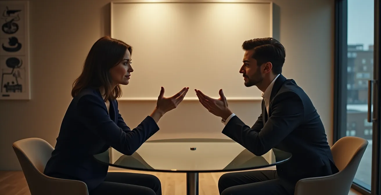 Agent immobilier en discussion ouverte avec un client dans un cadre détendu