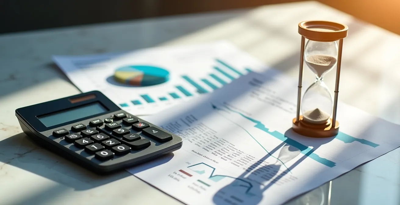 Calculatrice professionnelle et graphiques d'évolution fiscale sur bureau