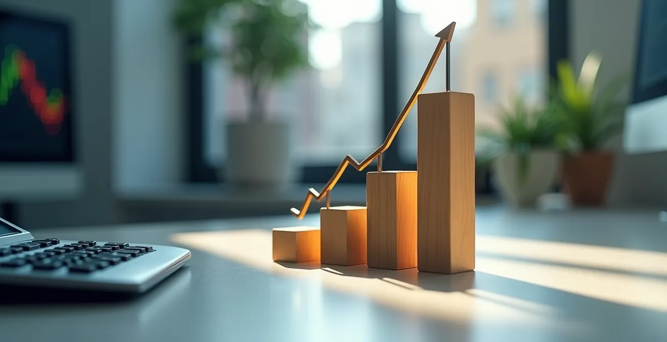 Tableau comparatif avec calculatrice et graphiques de progression financière