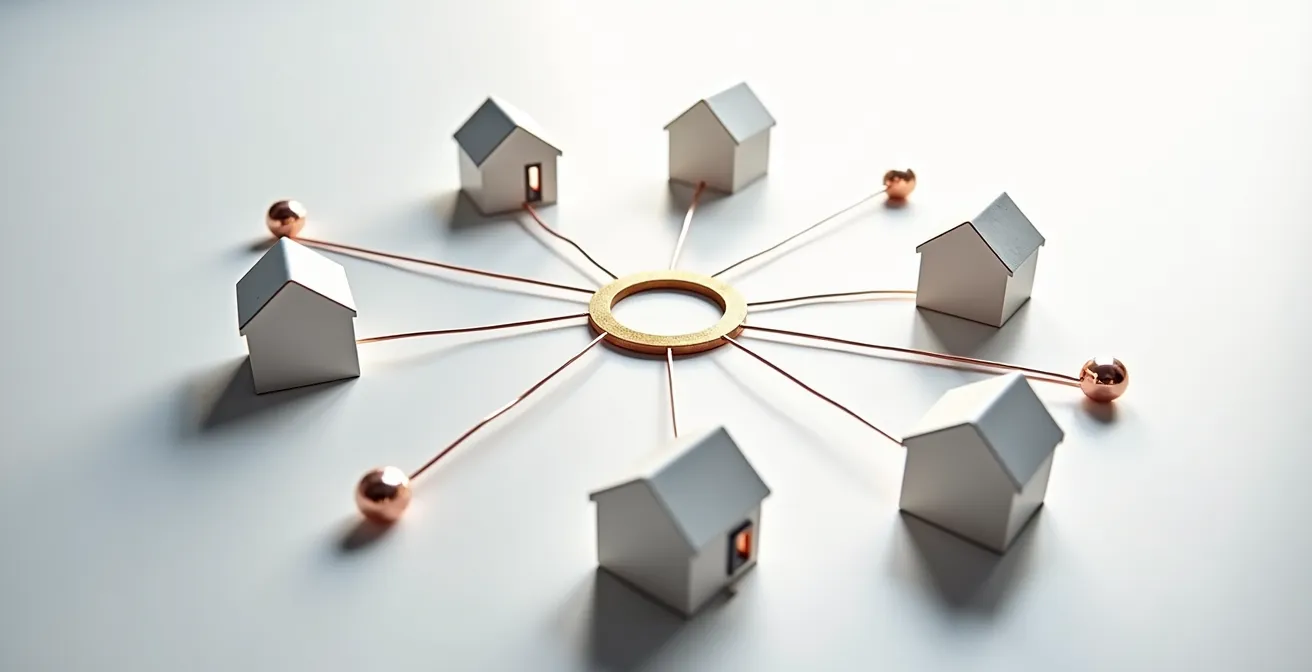 Visualisation du système de partage de mandats entre agences immobilières locales