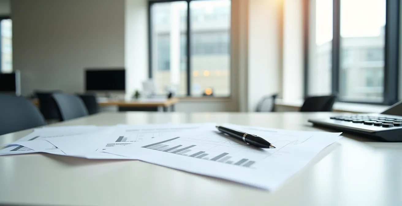 Documents fiscaux et calculatrice montrant différents paliers d'imposition